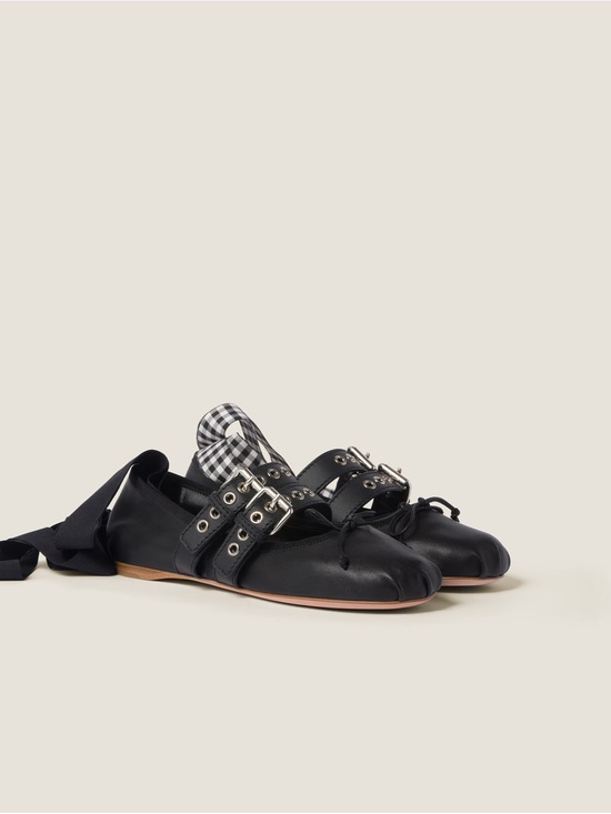 Miu Miu Shoes - NWT Miu Miu Women’s Buckled Ankle Tie Ballet Flats sz35.5